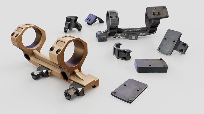 Geissele Super Precision 30mm and 34mm Scope Mount Free low-poly 3D model