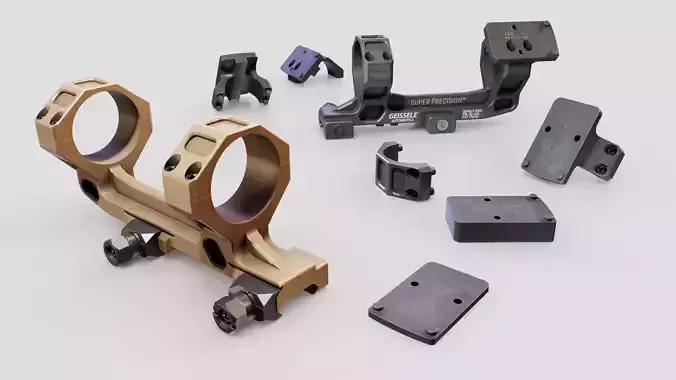 Geissele Super Precision 30mm and 34mm Scope Mount Free low-poly 3D model