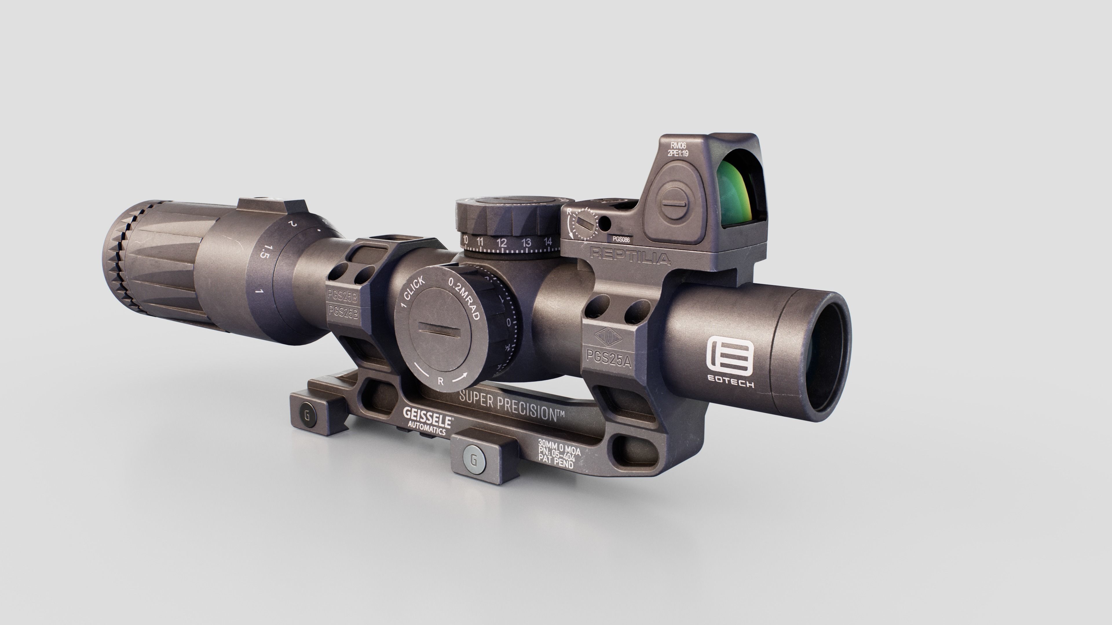 Geissele Super Precision 30mm and 34mm Scope Mount Free low-poly 3D model_9