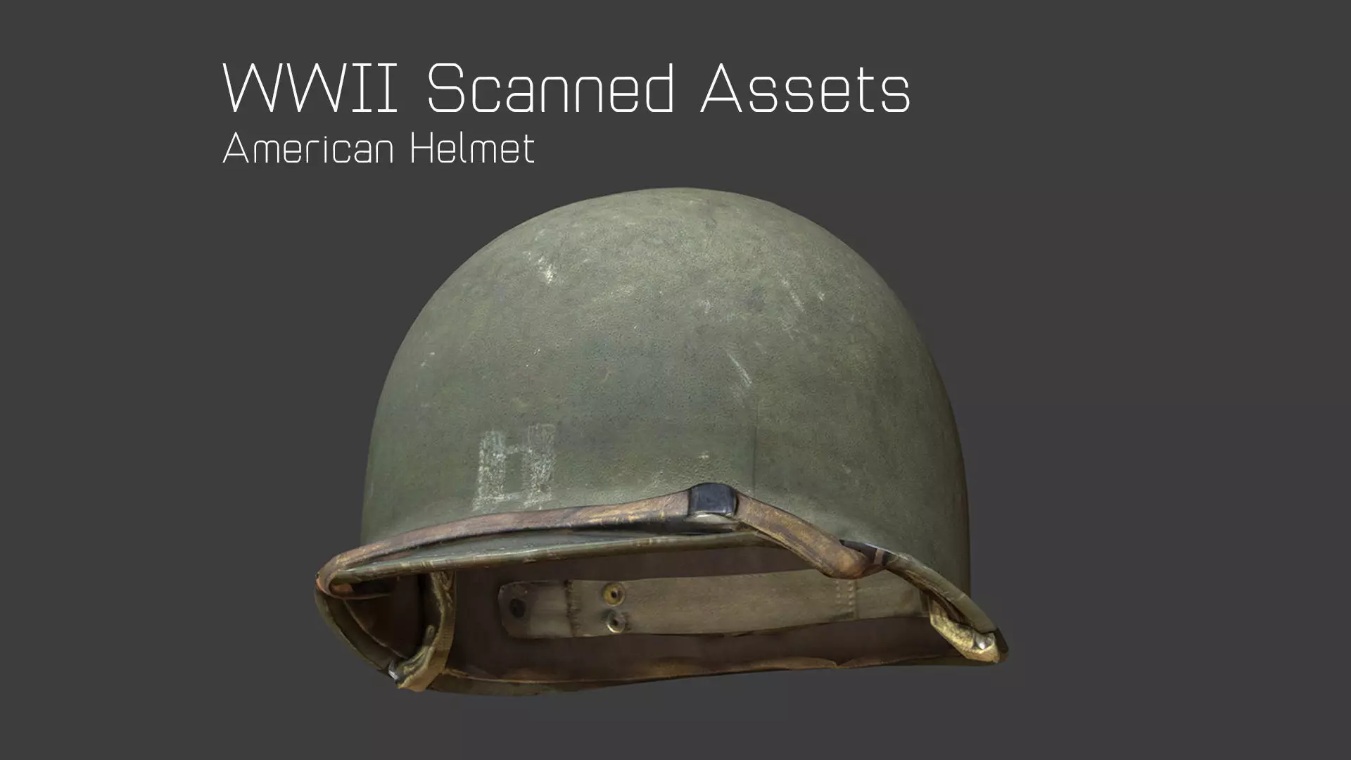 US Helmet - WW2 Scanned Asset Pack Low-poly 3D model_0