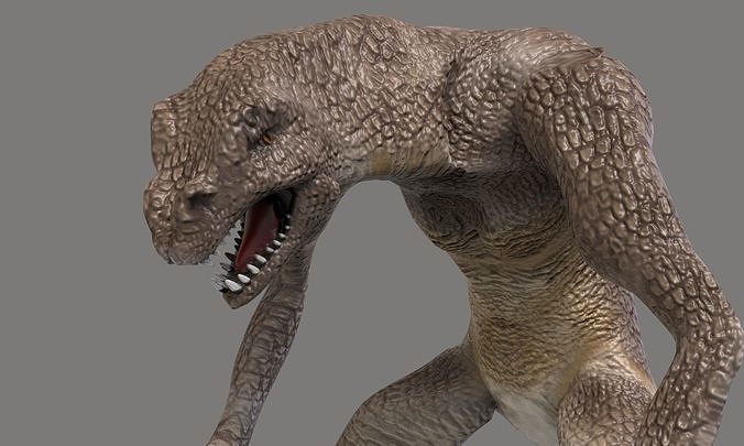 Lizard Man Low-poly 3D model