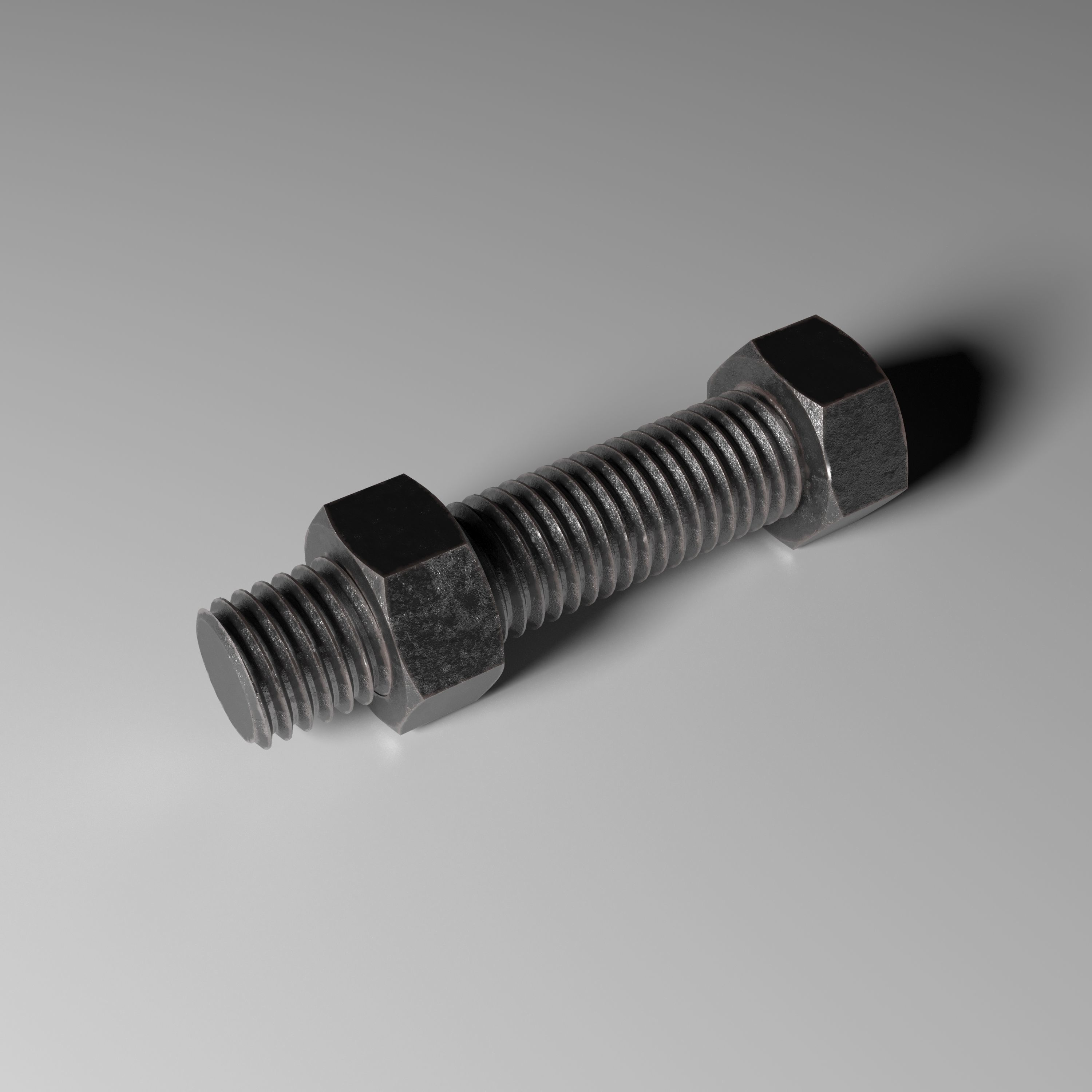 Bolt and Nut Low-poly 3D model_2