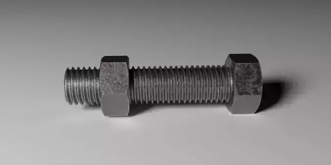 Bolt and Nut Low-poly 3D model