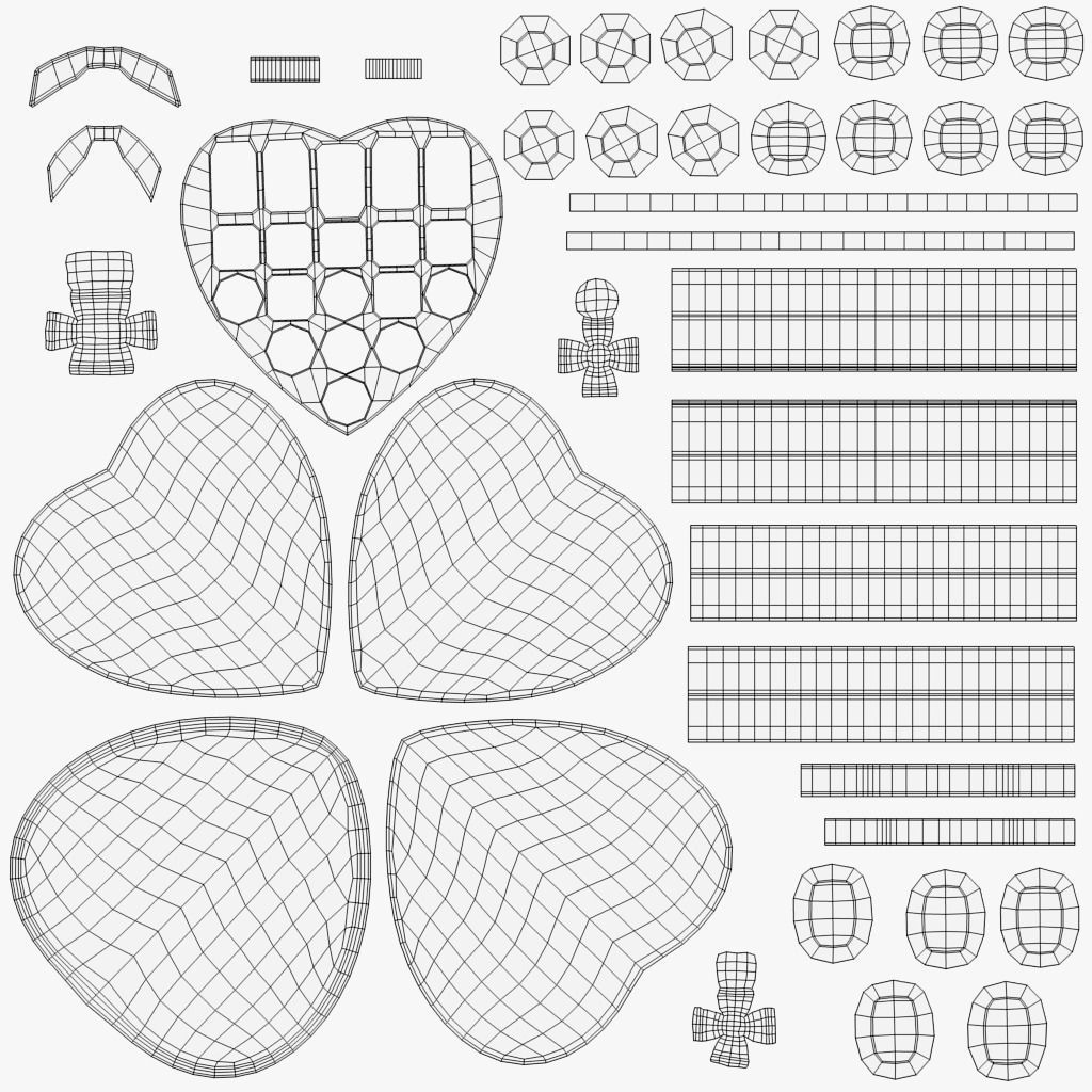 Valentines Candy Box Low-poly 3D model_12