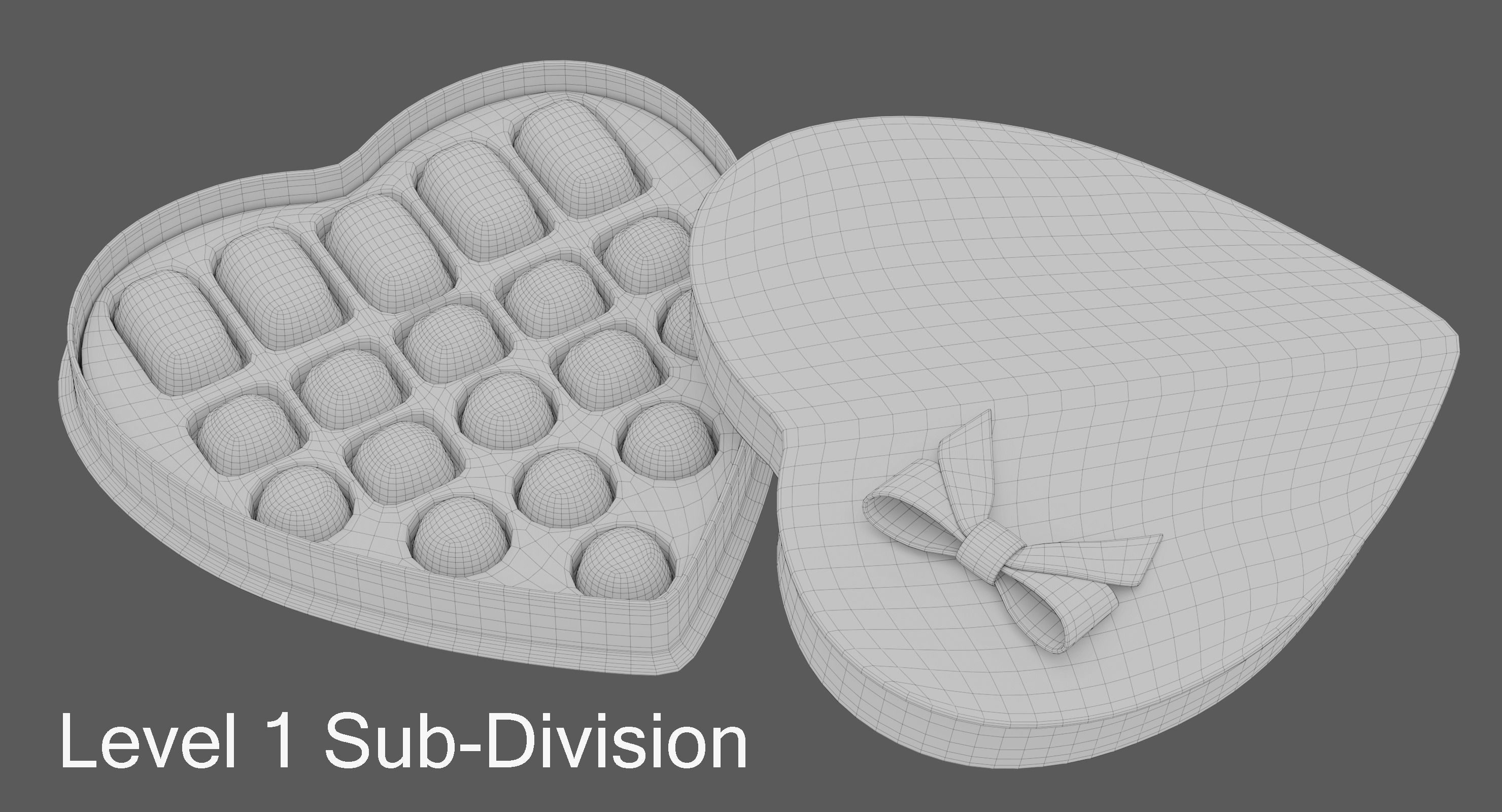 Valentines Candy Box Low-poly 3D model_3