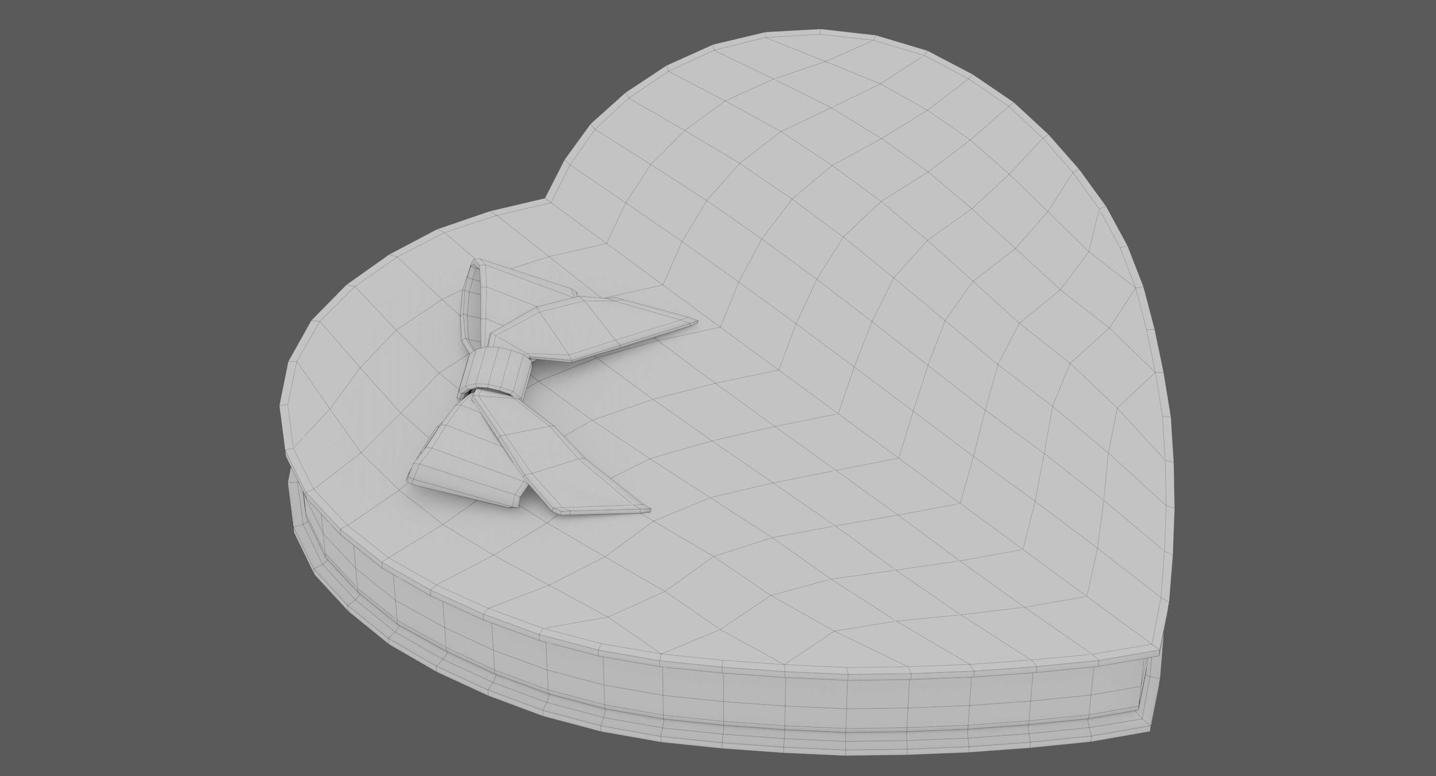 Valentines Candy Box Low-poly 3D model_9