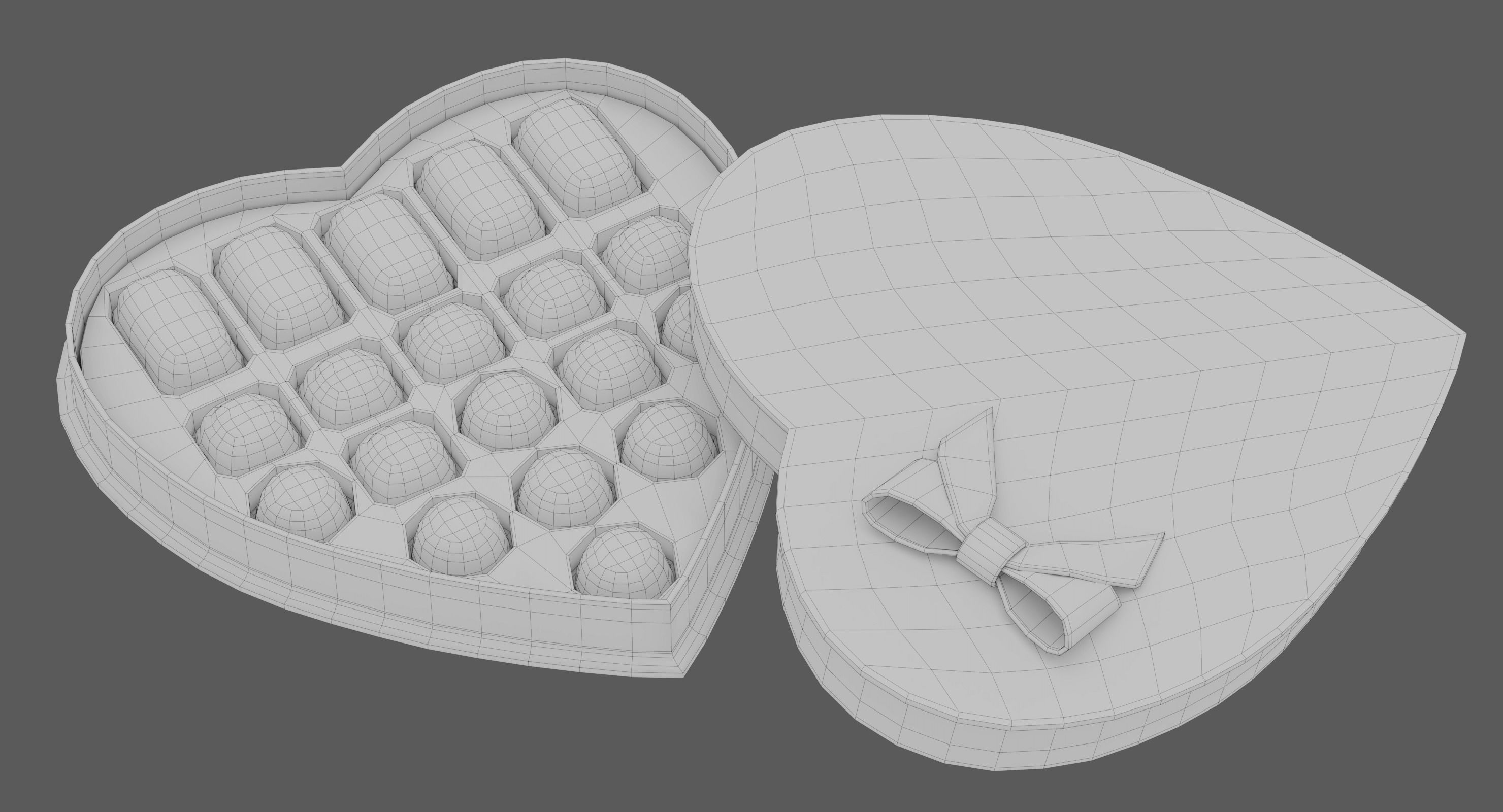 Valentines Candy Box Low-poly 3D model_2
