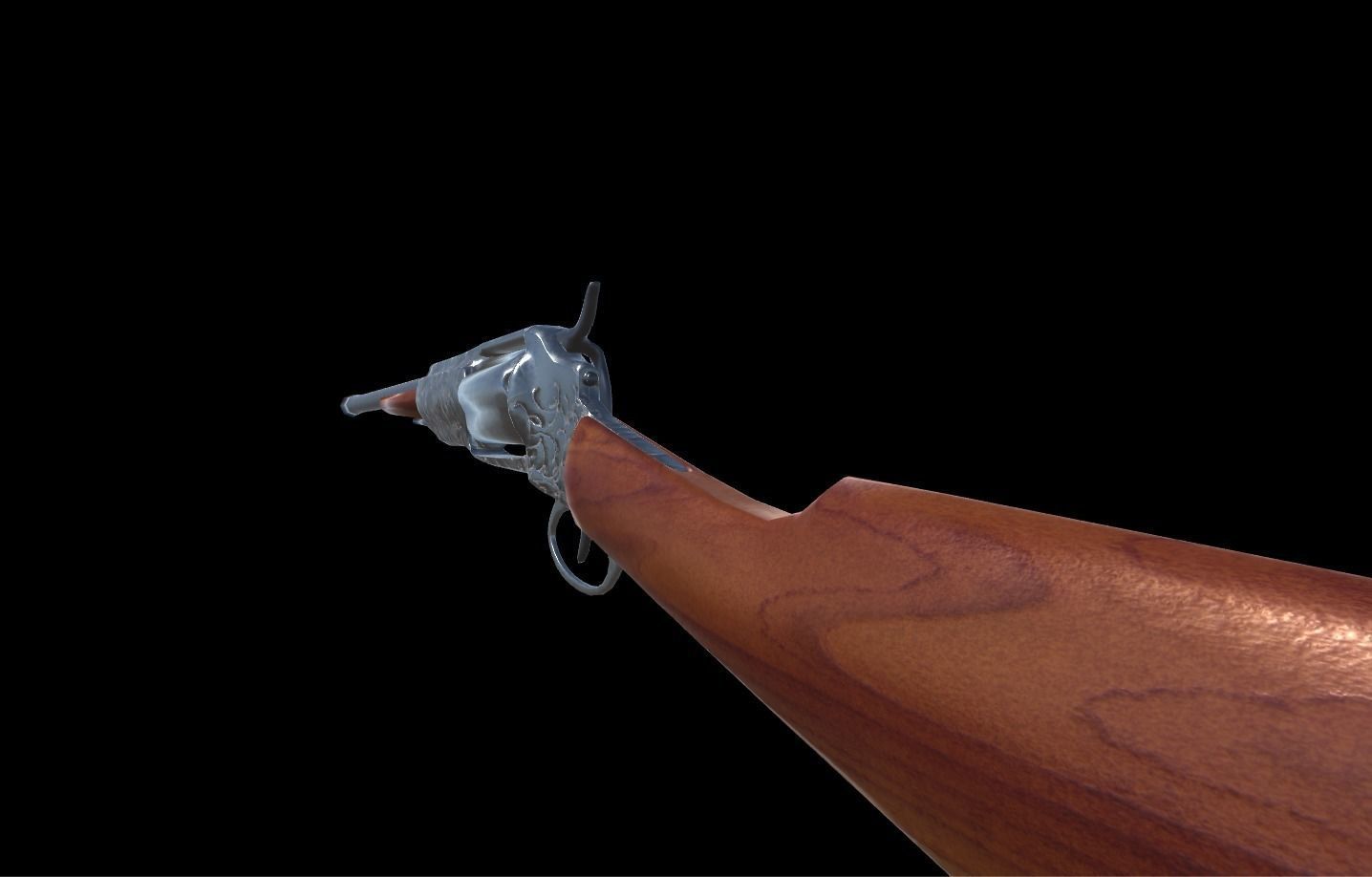 1855 Colt Revolver Shotgun Low-poly 3D model_10