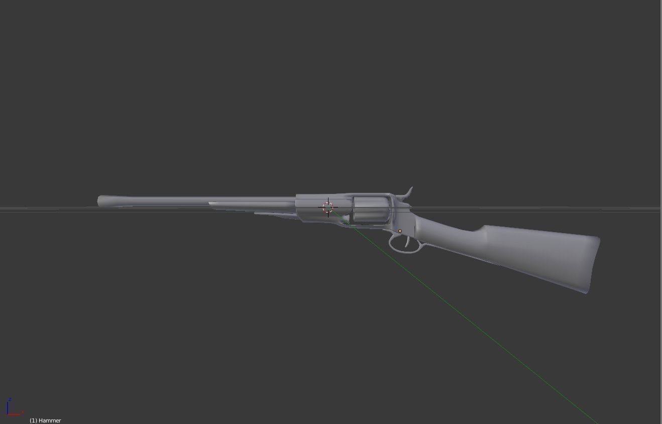 1855 Colt Revolver Shotgun Low-poly 3D model_12