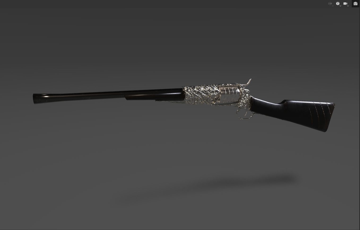 1855 Colt Revolver Shotgun Low-poly 3D model_4