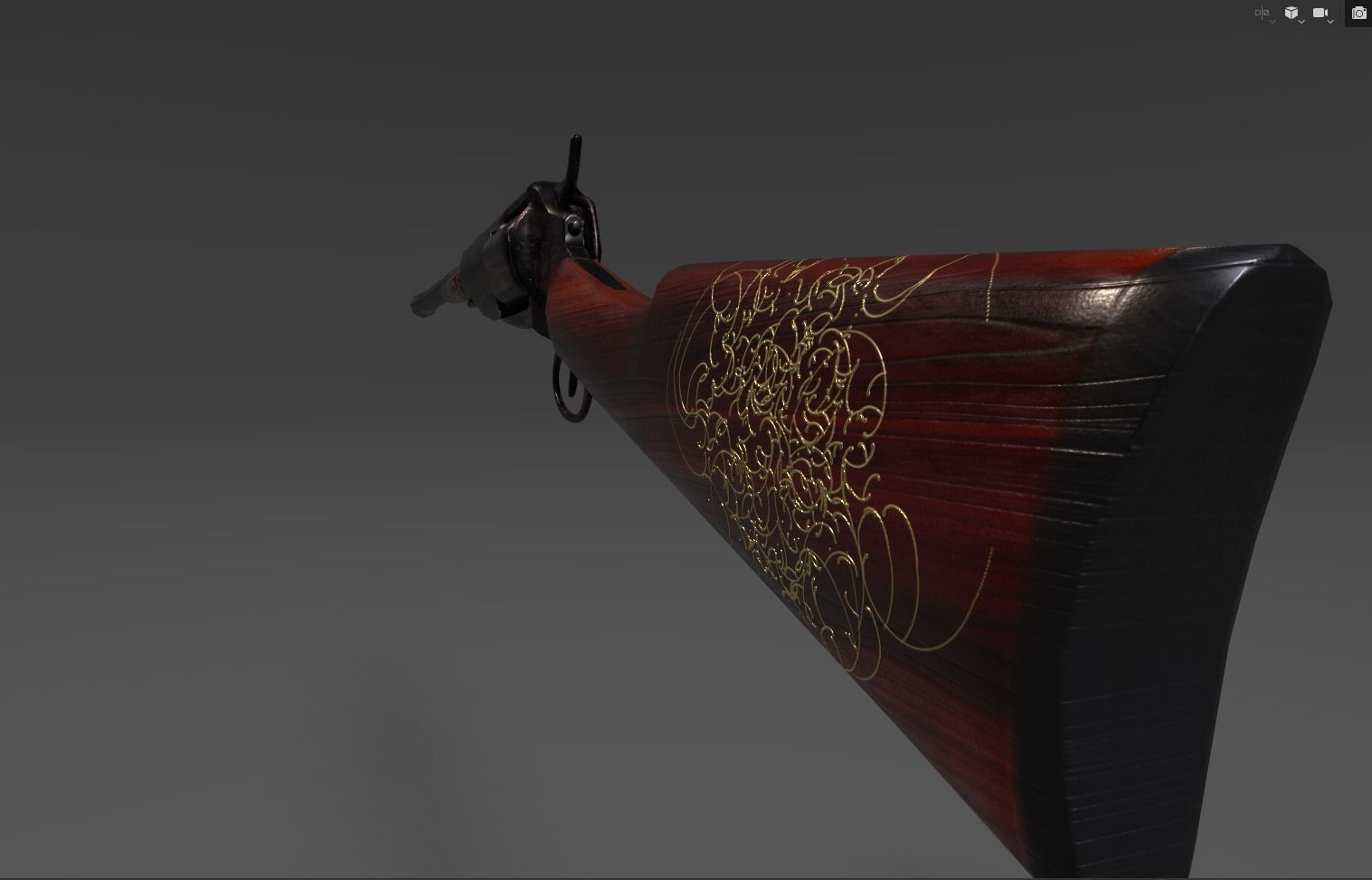 1855 Colt Revolver Shotgun Low-poly 3D model_1