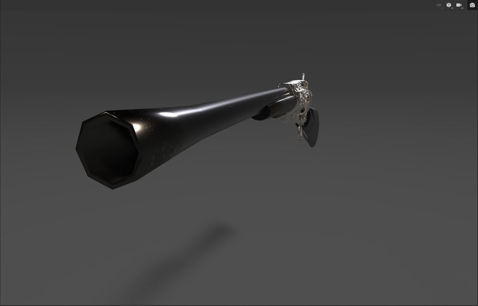 1855 Colt Revolver Shotgun Low-poly 3D model_6