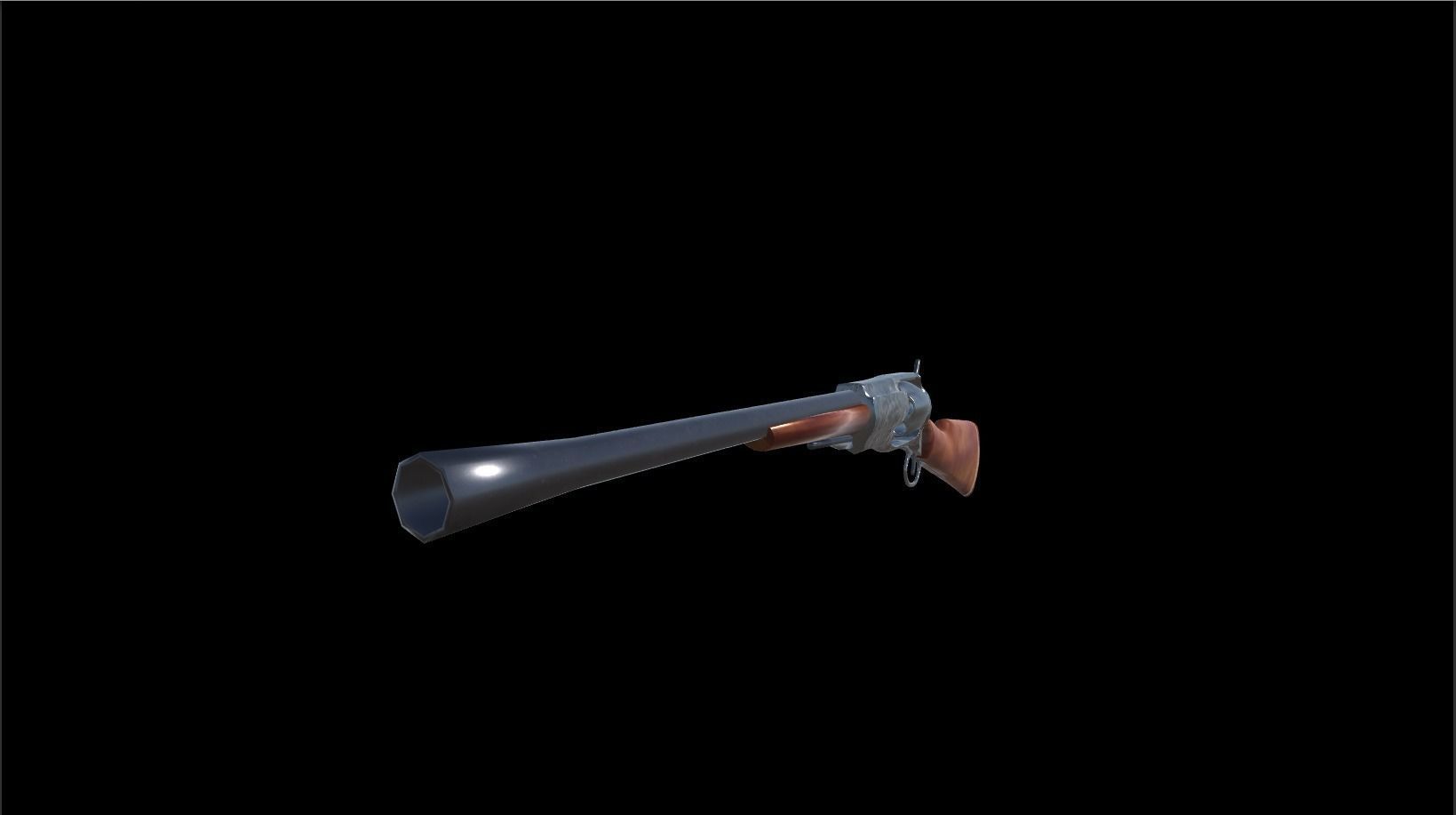 1855 Colt Revolver Shotgun Low-poly 3D model_9