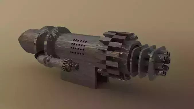Blender 3d Moduled 3d Gun for Game Using