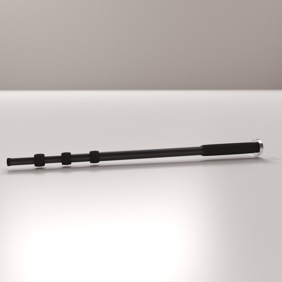 Monopod teflon-coated stainless steel rod 3D model_1