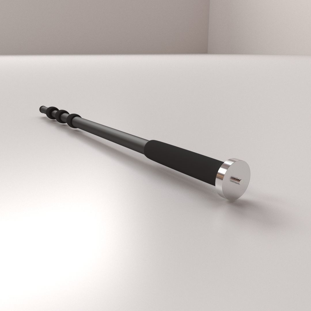 Monopod teflon-coated stainless steel rod 3D model_2