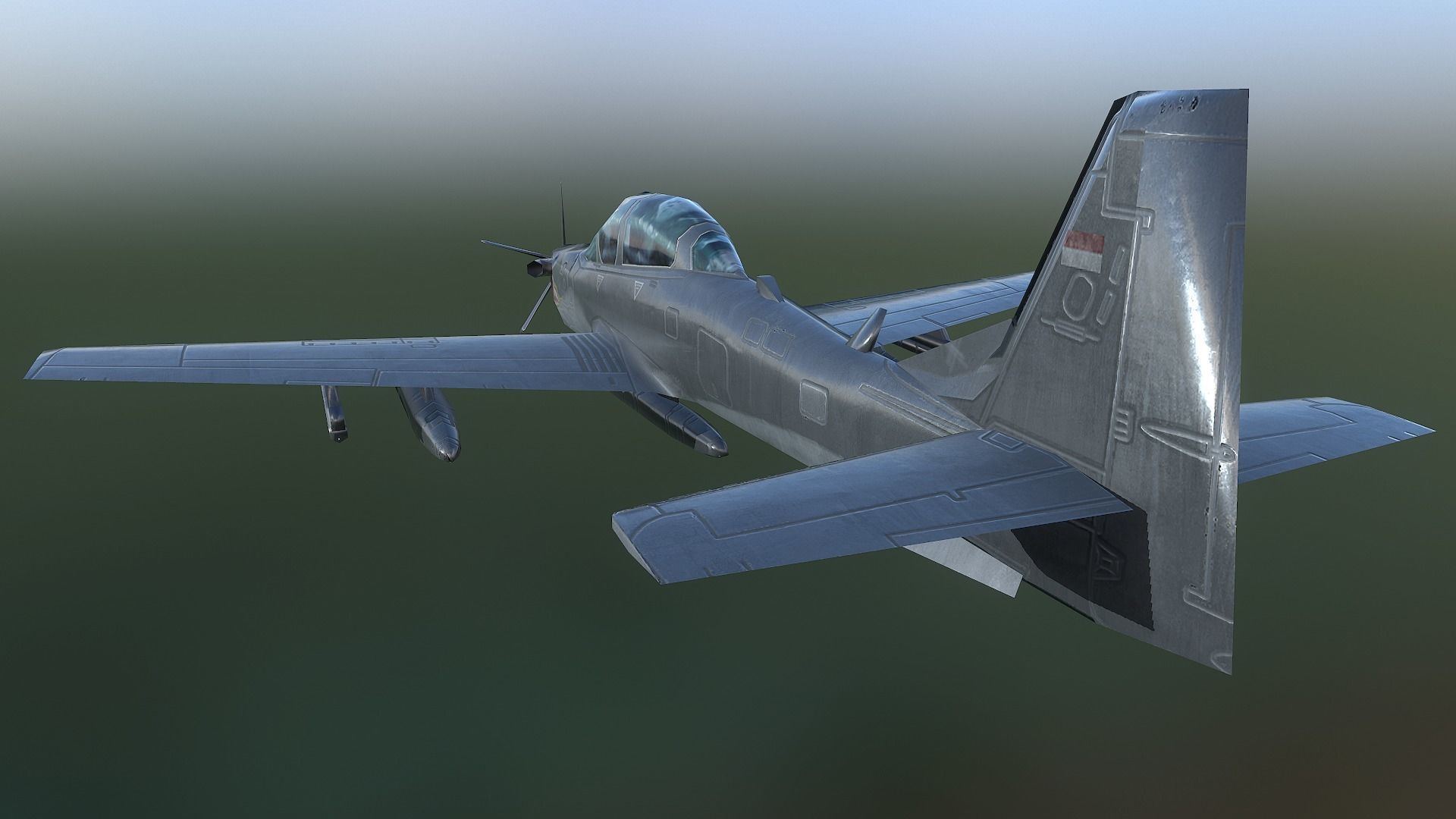 EMB 314 Super Tucano Low-poly 3D model_3