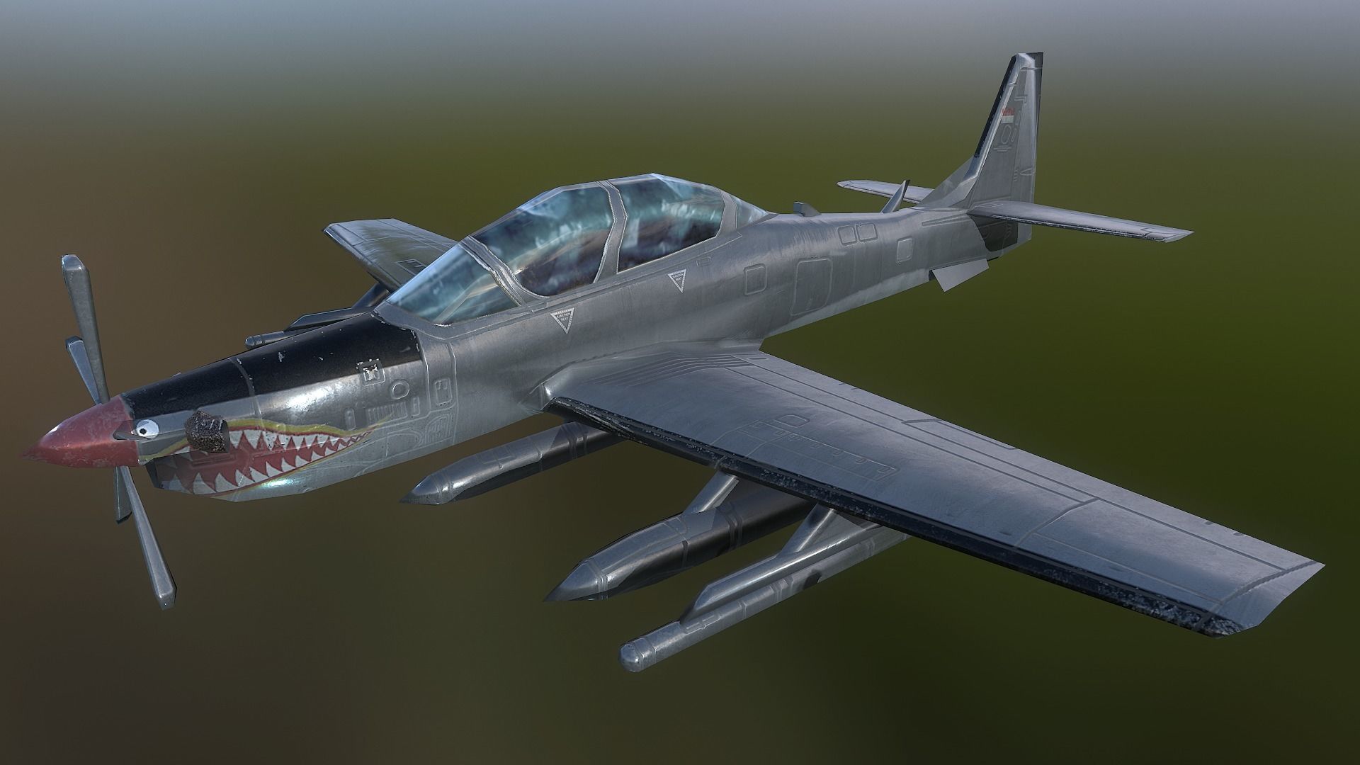EMB 314 Super Tucano Low-poly 3D model_2