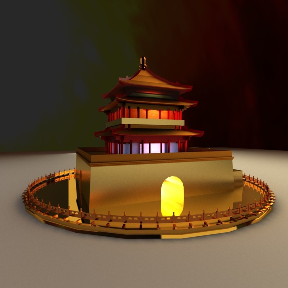 Chinese house 3D model_4