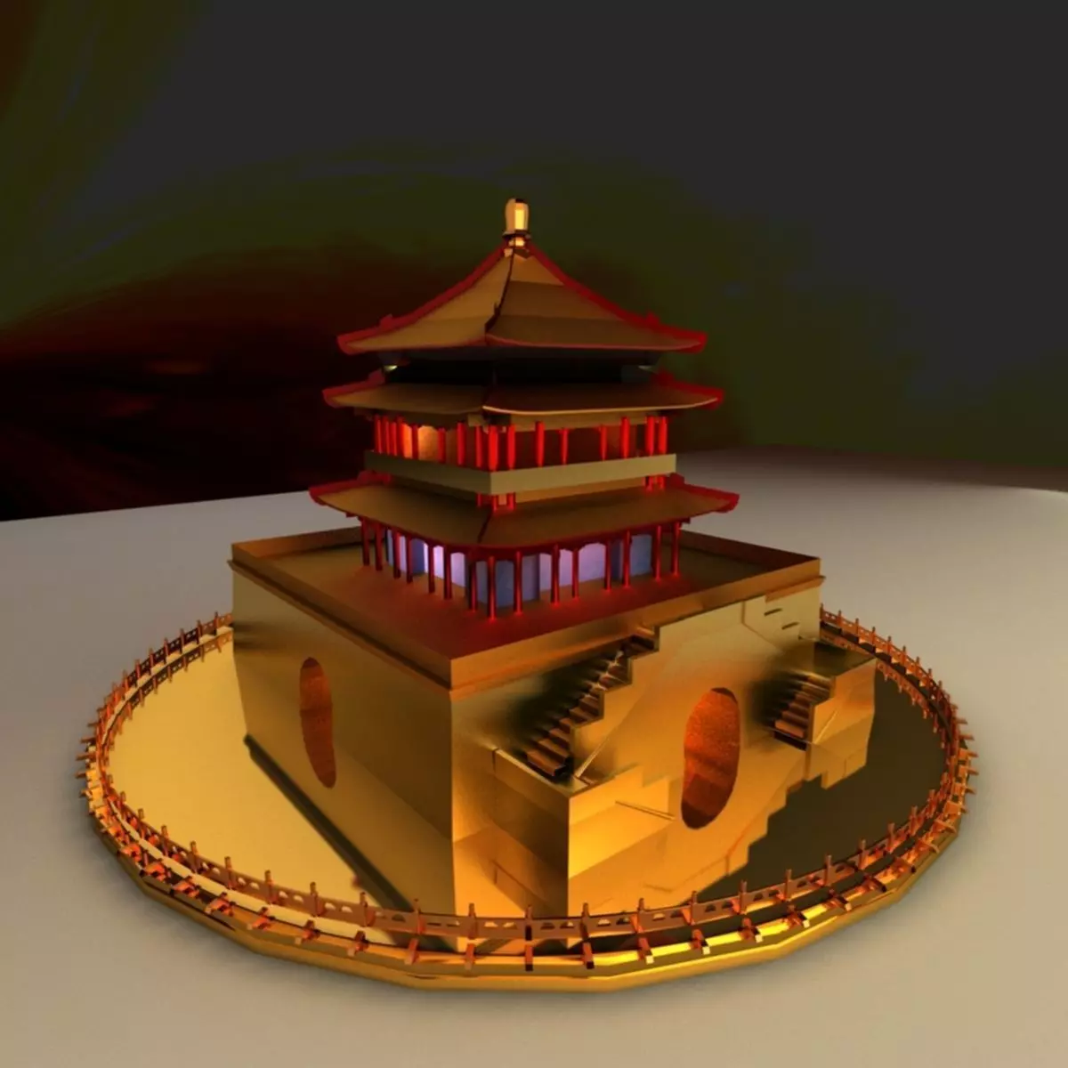 Chinese house 3D model_0