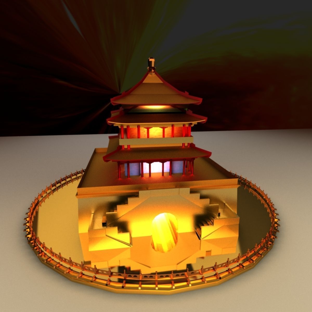 Chinese house 3D model_2