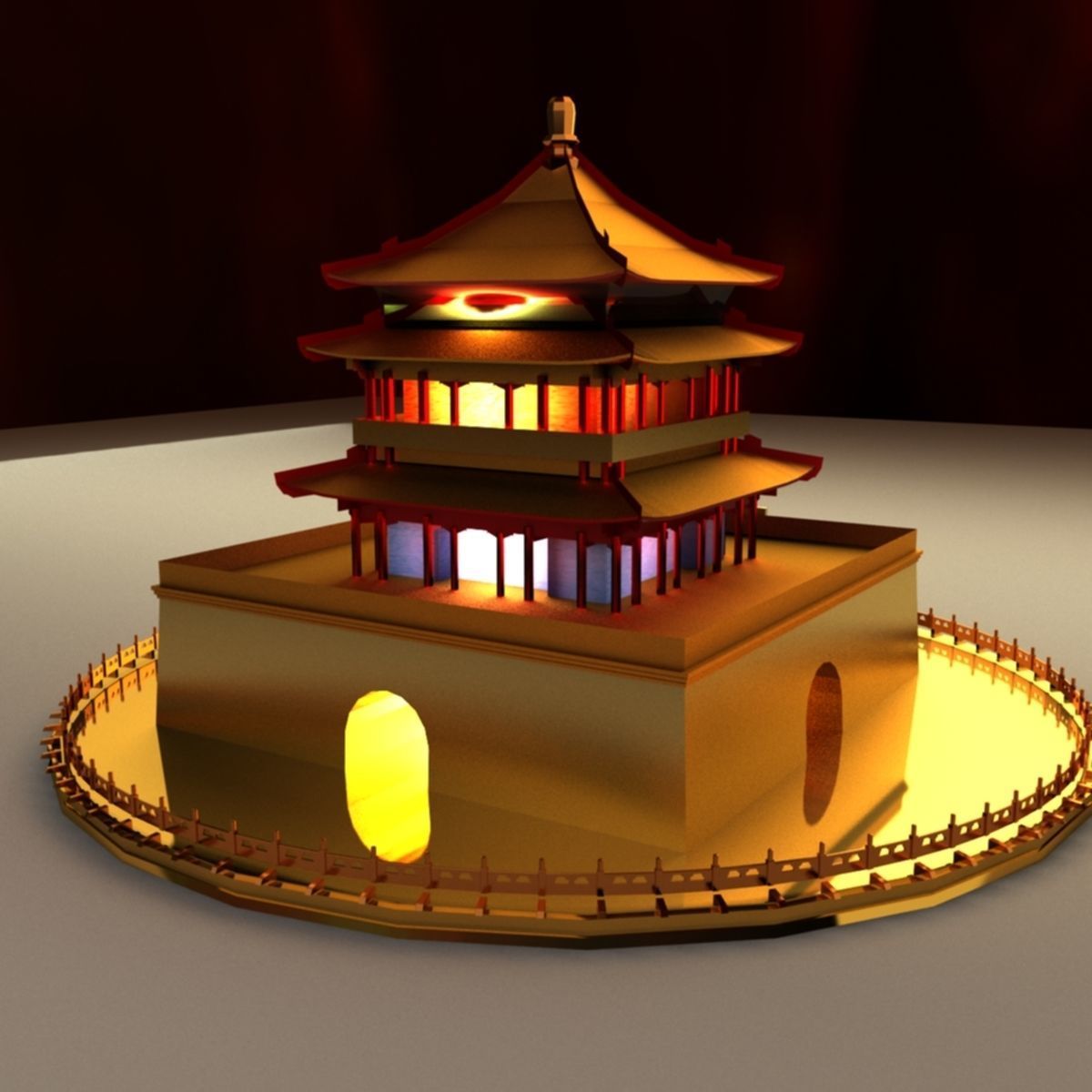 Chinese house 3D model_1