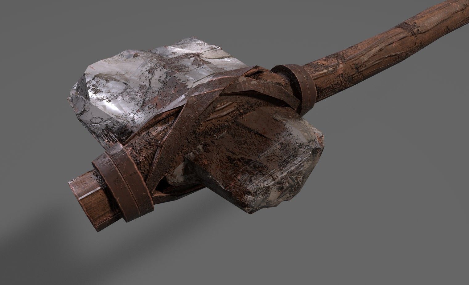 stone axe Free low-poly 3D model_4