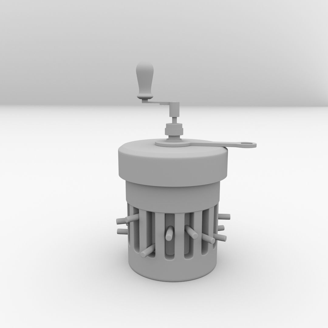 Curta coffee grinder 3D model_3
