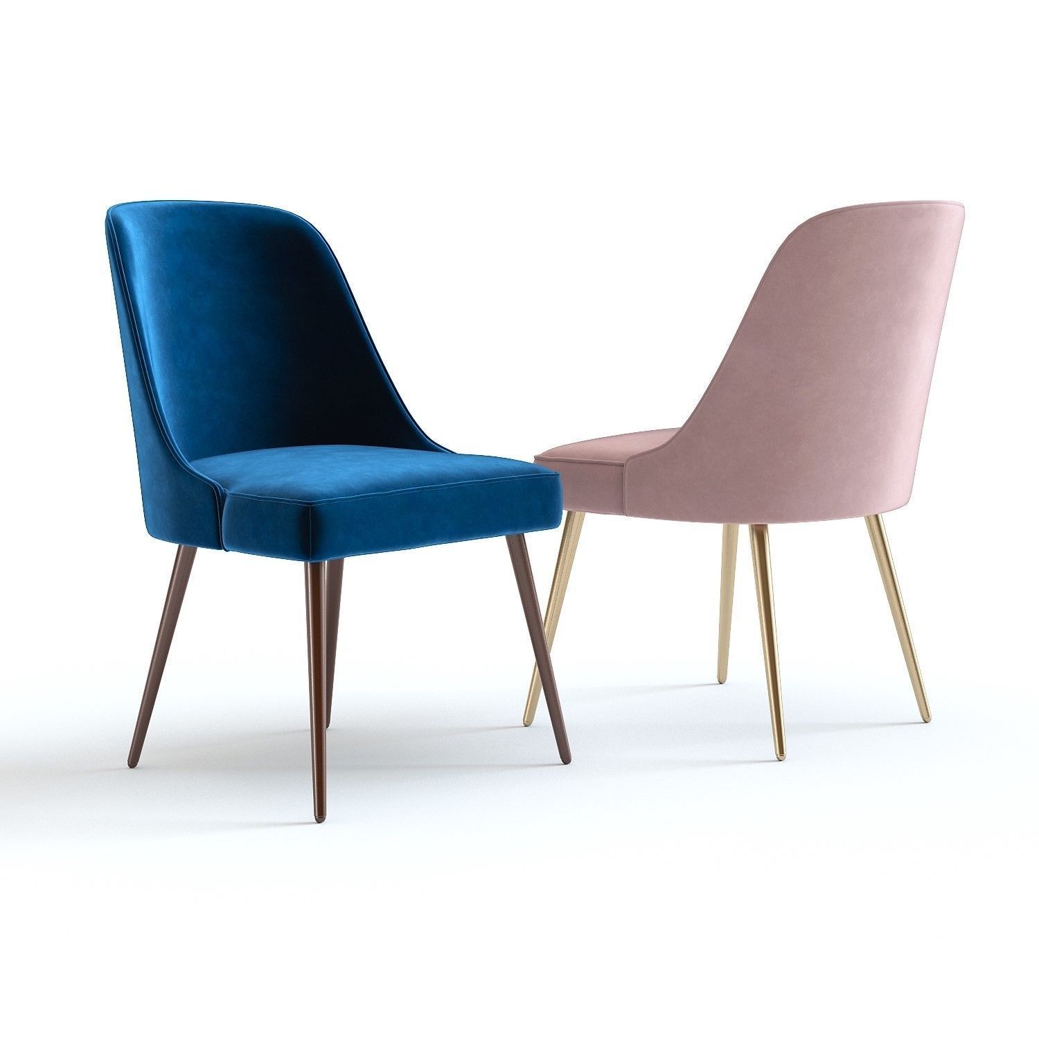 West Elm MidCentury Chair Velvet 3D model CGTrader