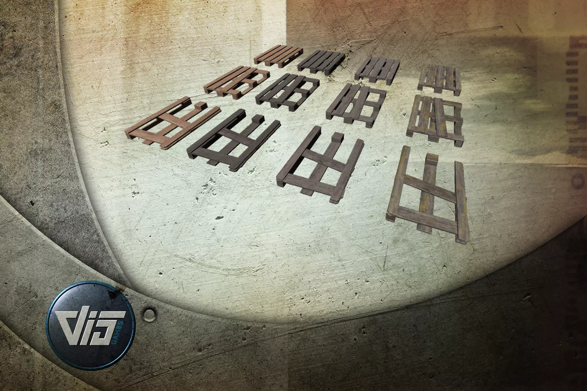 Euro Palettes - PBR Low-poly 3D model_0