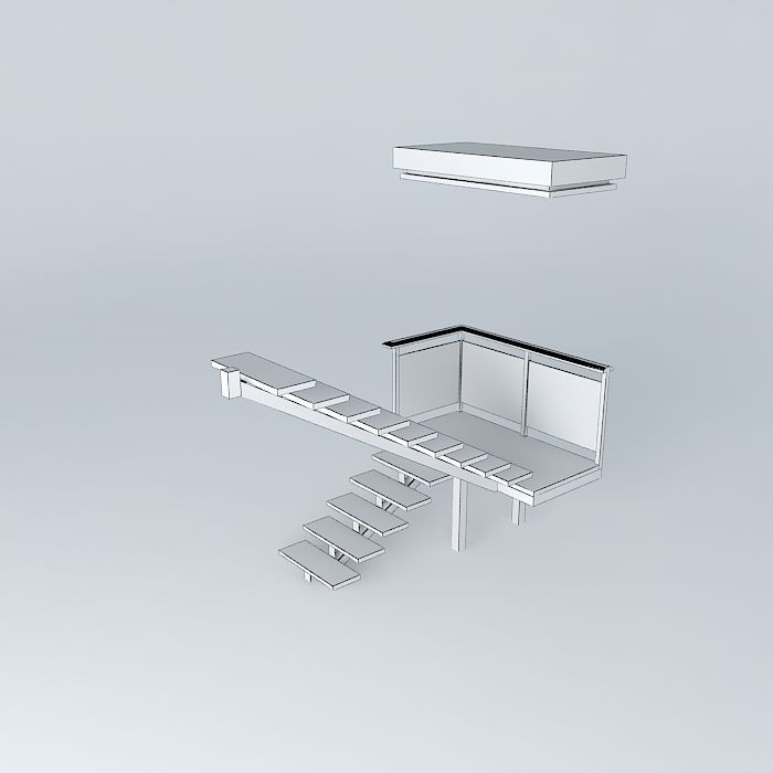 Staircase Palier Tournant Free 3D model_3
