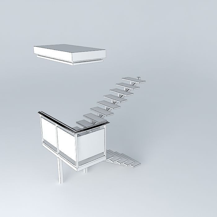 Staircase Palier Tournant Free 3D model_4