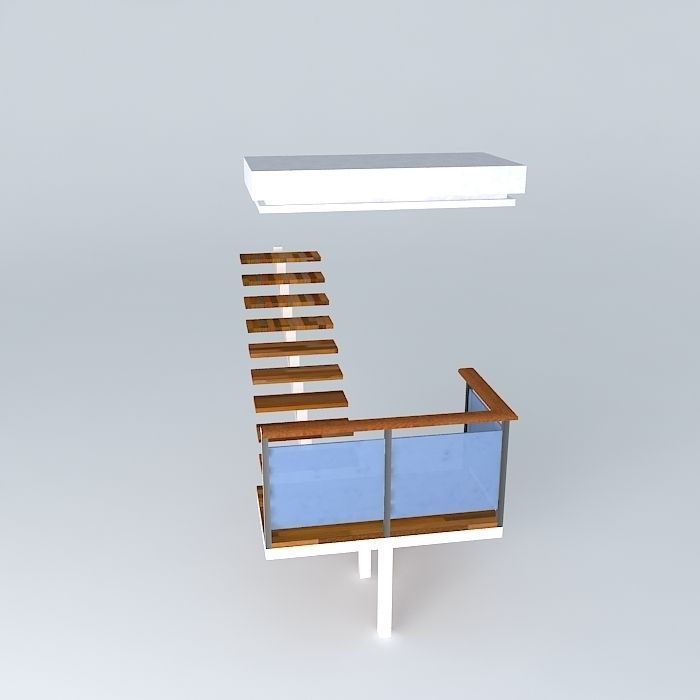 Staircase Palier Tournant Free 3D model_2