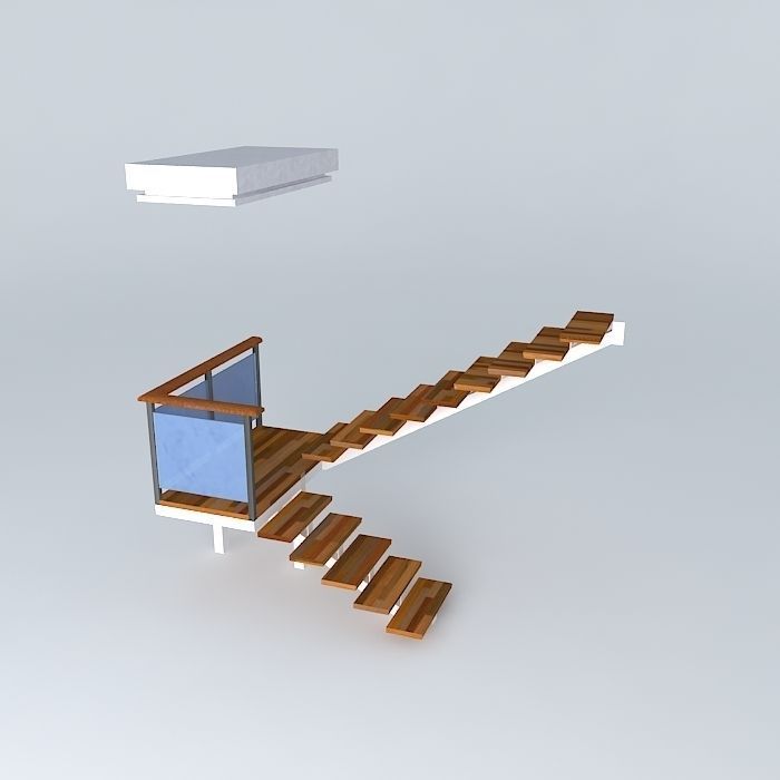 Staircase Palier Tournant Free 3D model_1