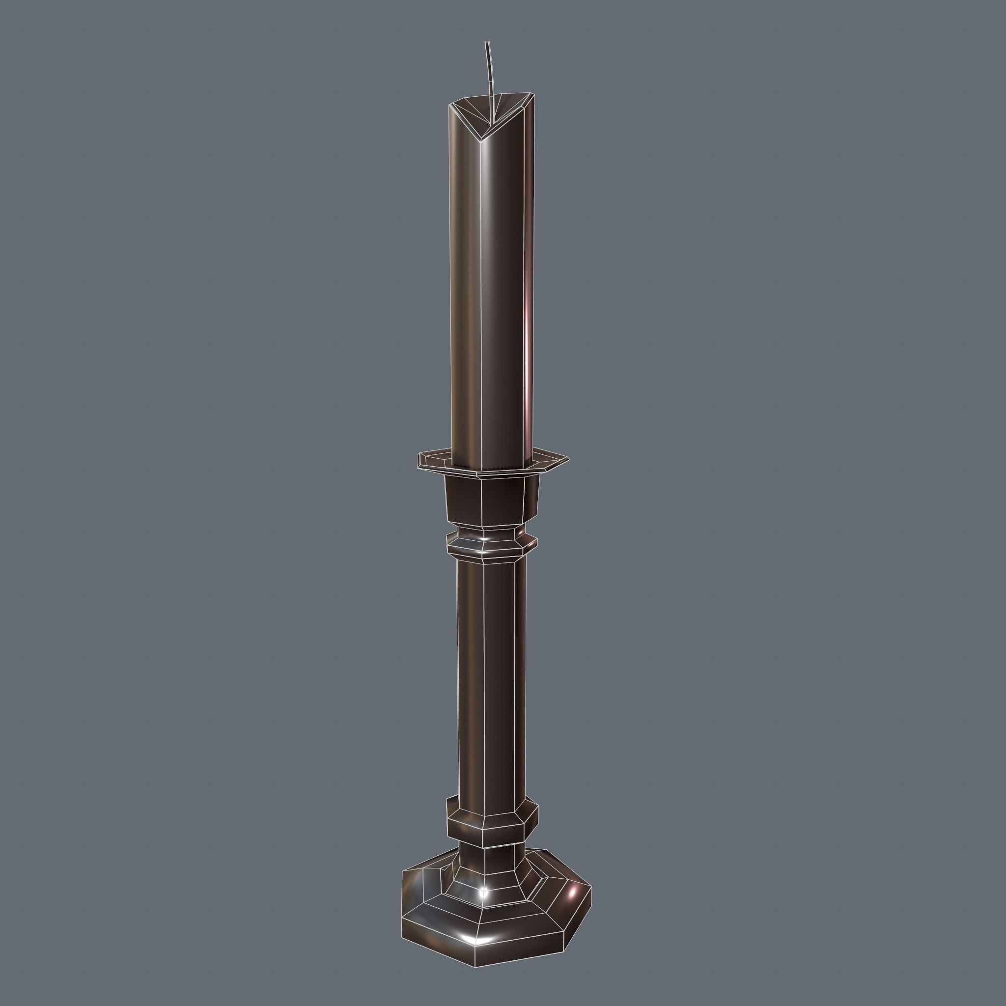 Medieval Candle Stick Free low-poly 3D model_20