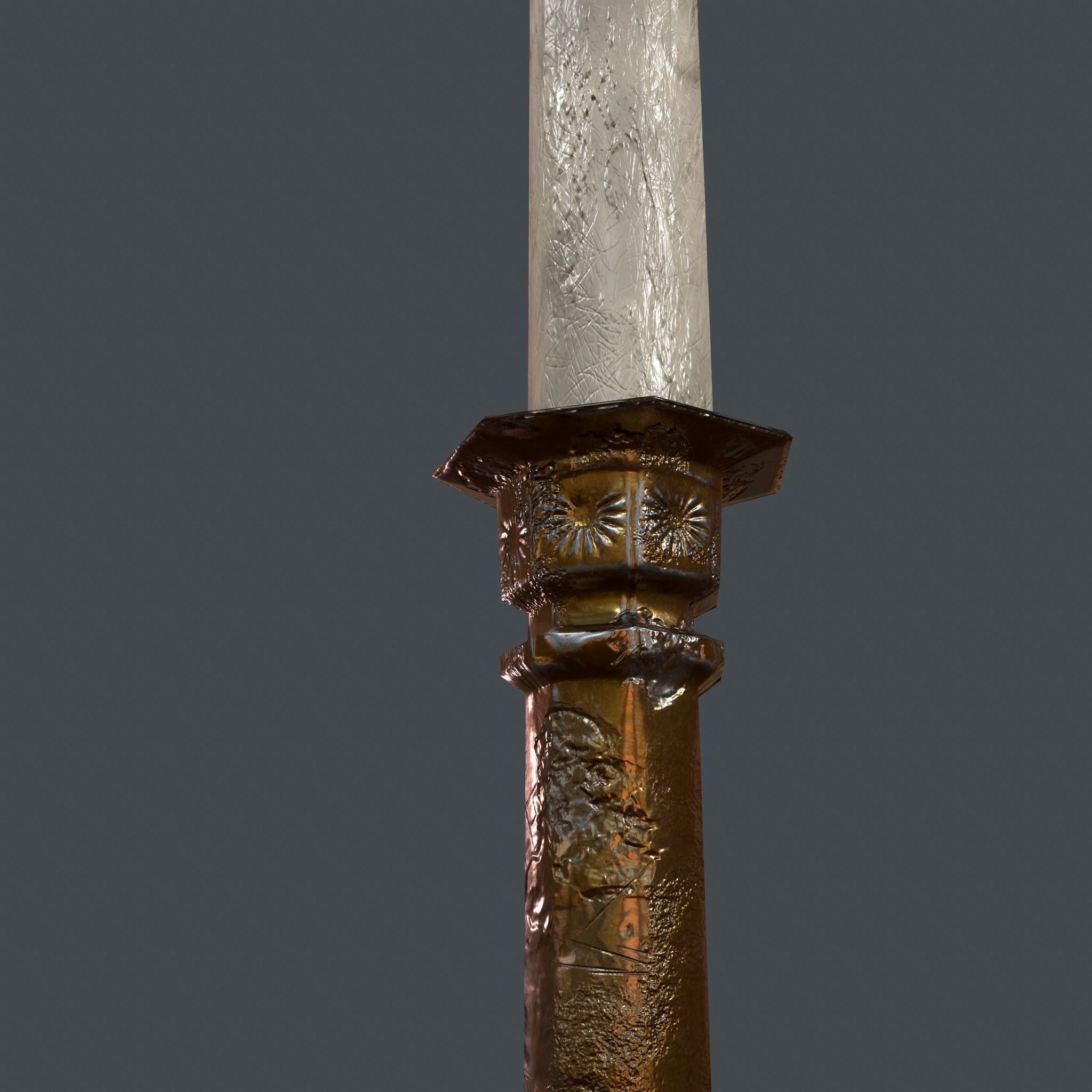 Medieval Candle Stick Free low-poly 3D model_10