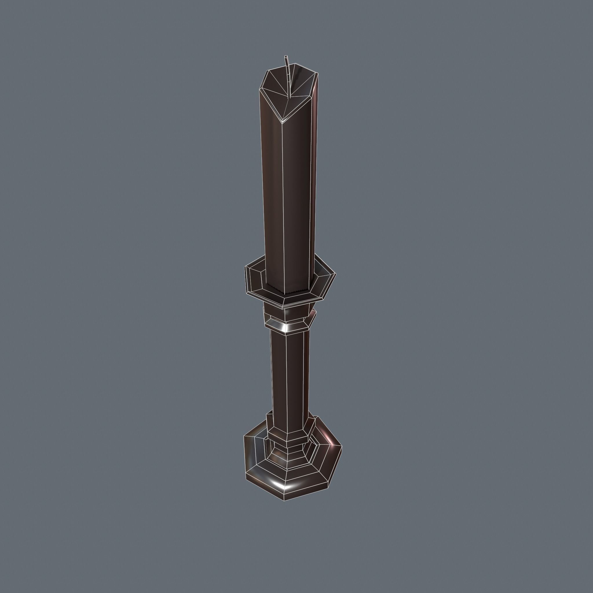 Medieval Candle Stick Free low-poly 3D model_21