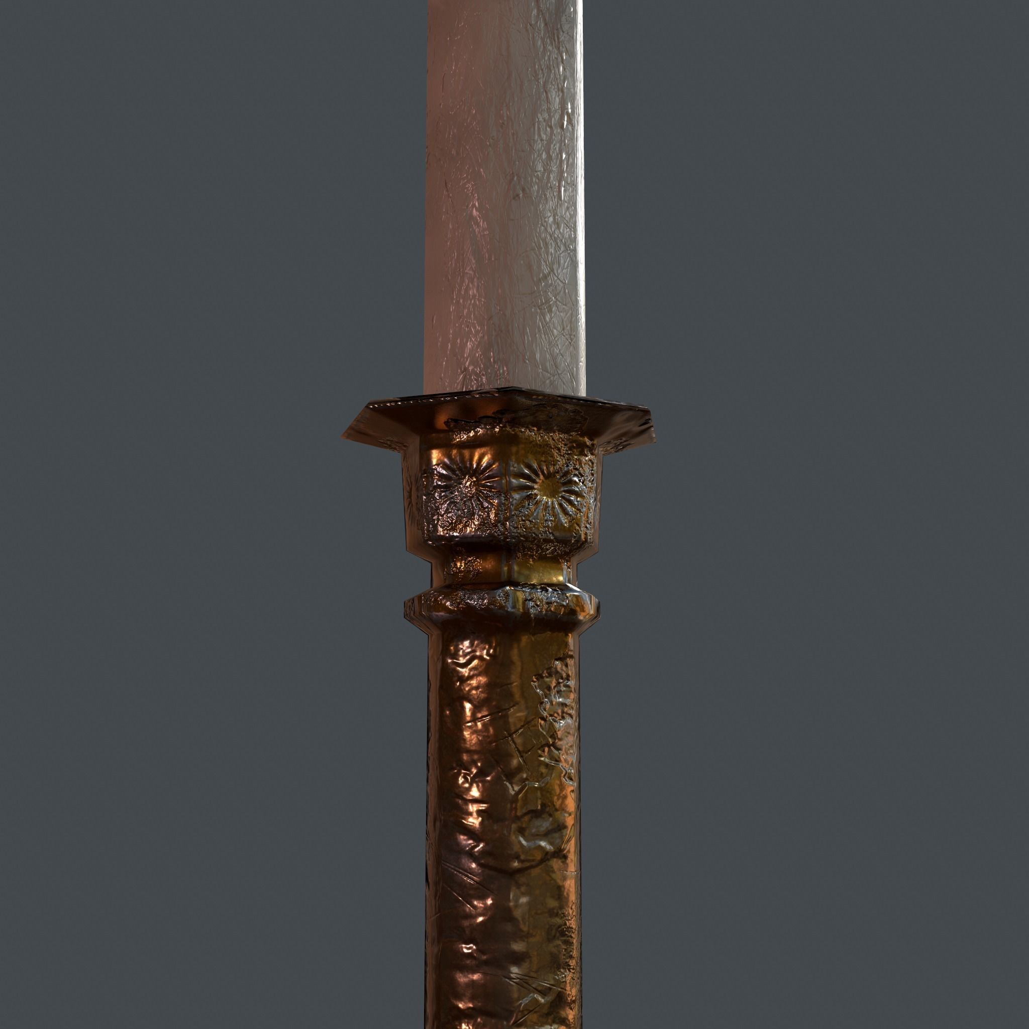 Medieval Candle Stick Free low-poly 3D model_8