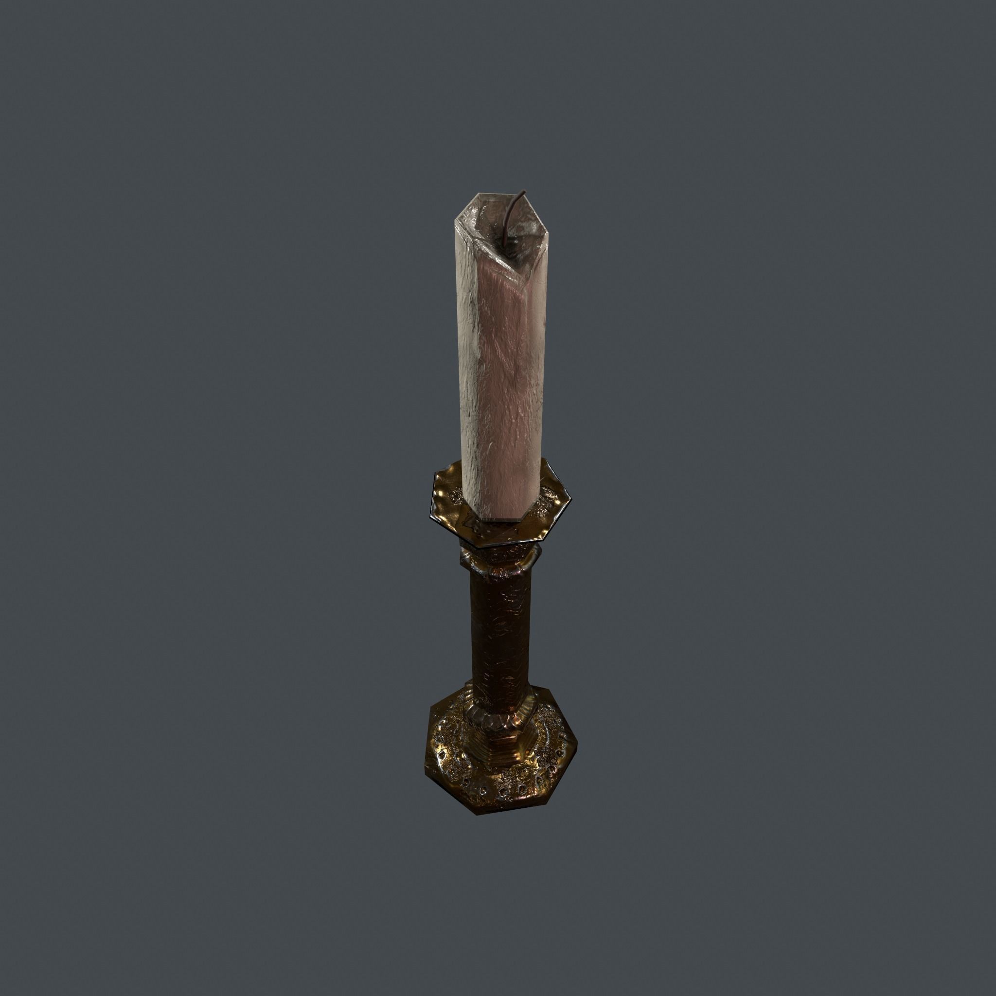 Medieval Candle Stick Free low-poly 3D model_16