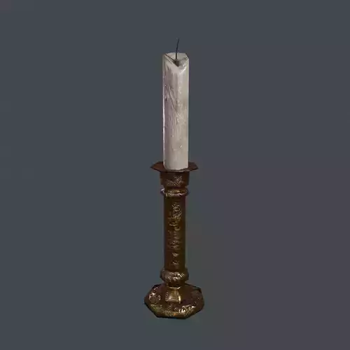 Medieval Candle Stick Free low-poly 3D model