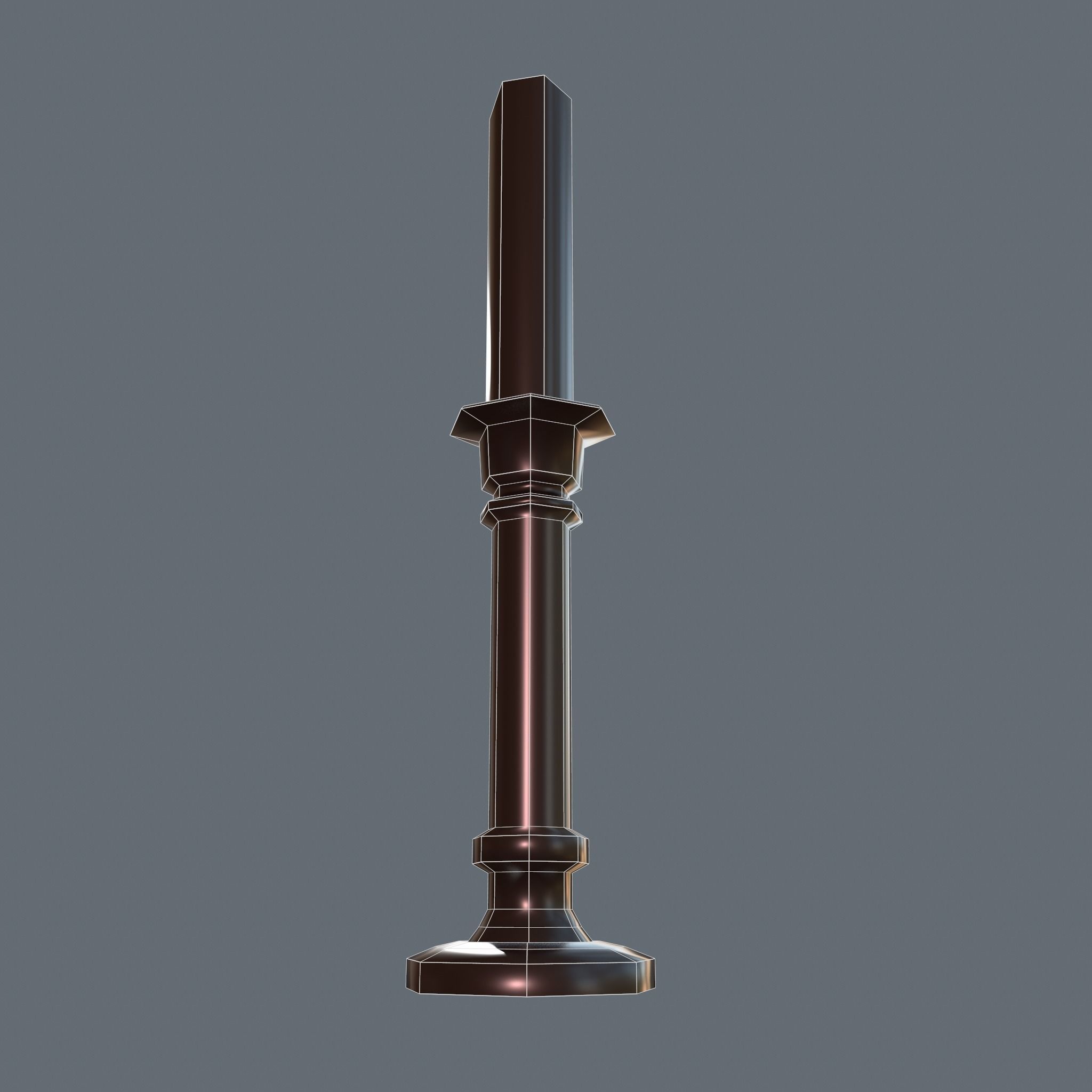 Medieval Candle Stick Free low-poly 3D model_22