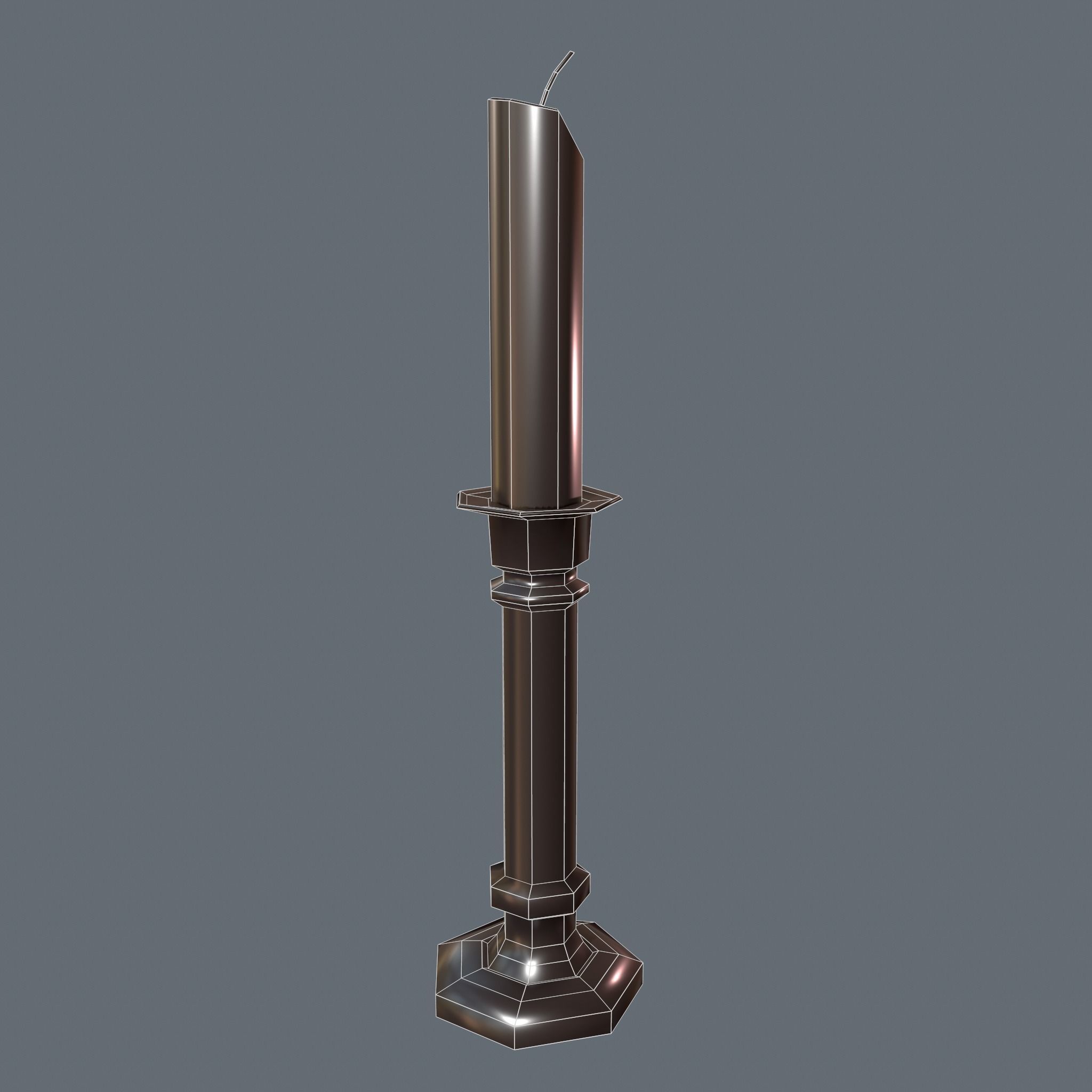 Medieval Candle Stick Free low-poly 3D model_17