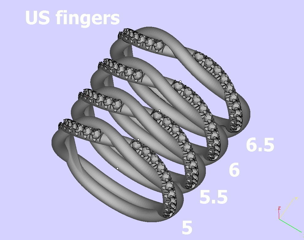 rope style diamond twisted band ring 3dmodel N0355  3D print model_11