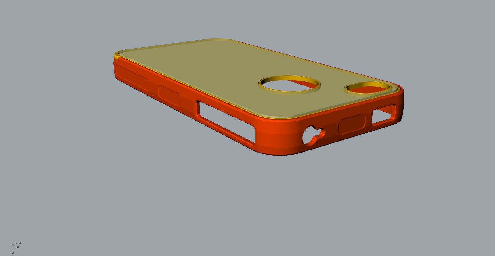 iphone4 or 4s mold red transparent case  3D print model_11