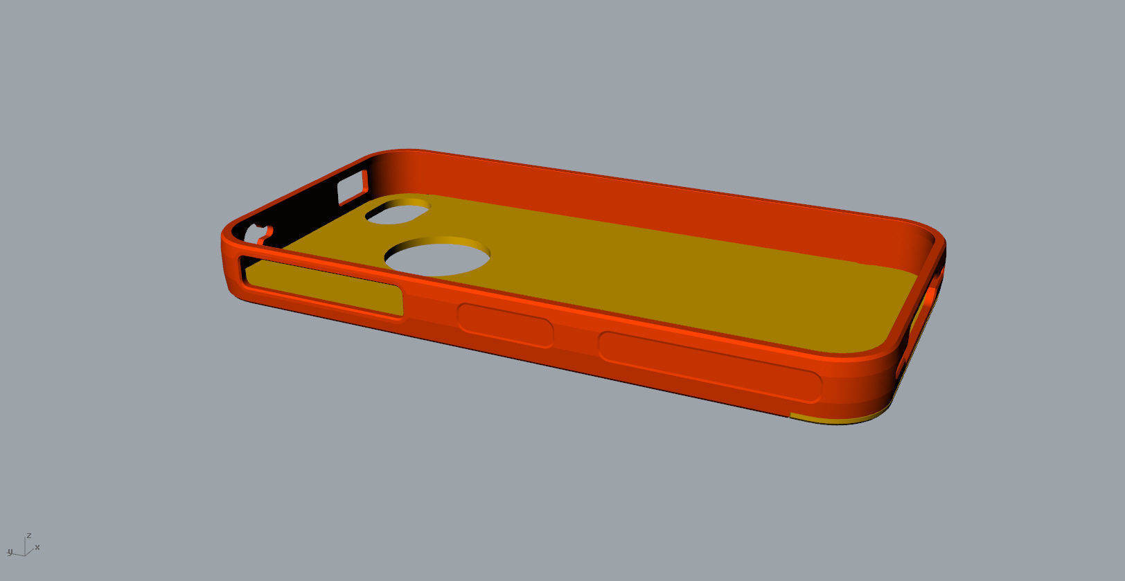 iphone4 or 4s mold red transparent case  3D print model_21