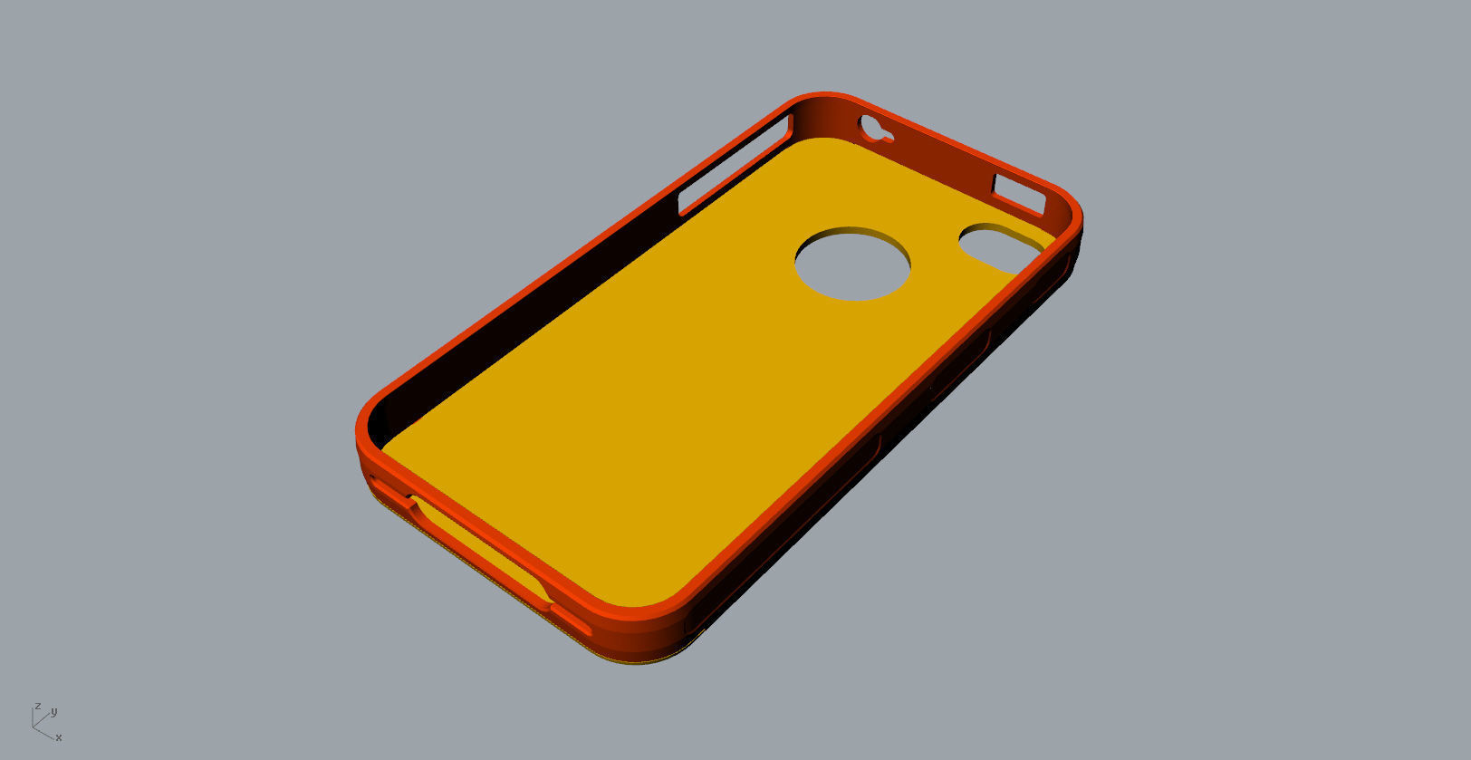 iphone4 or 4s mold red transparent case  3D print model_25