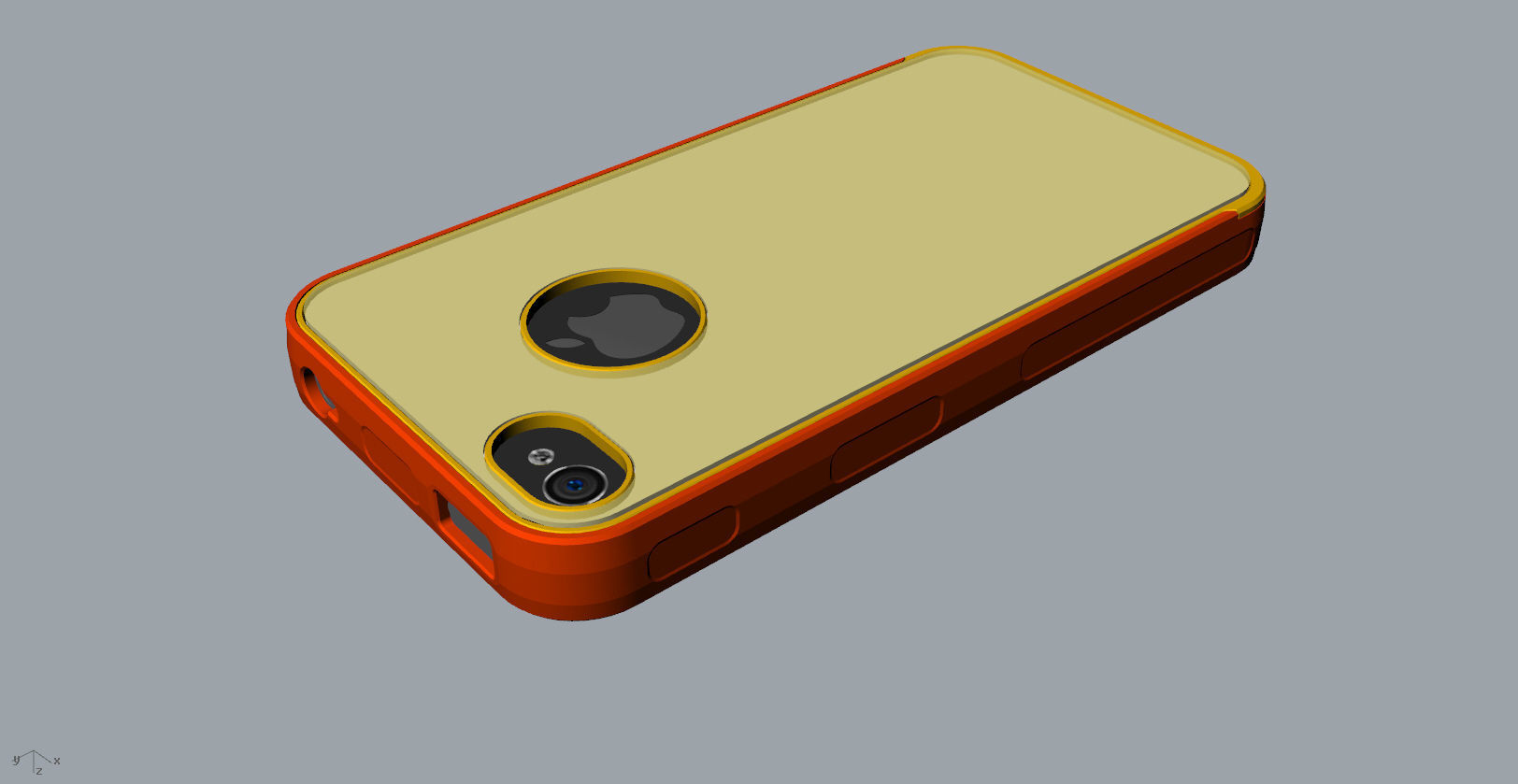 iphone4 or 4s mold red transparent case  3D print model_6