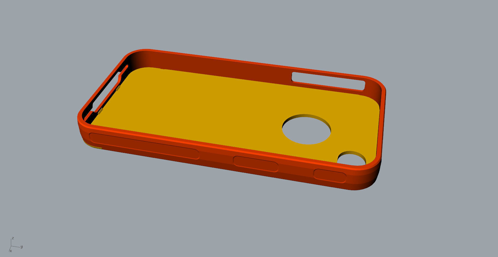 iphone4 or 4s mold red transparent case  3D print model_17
