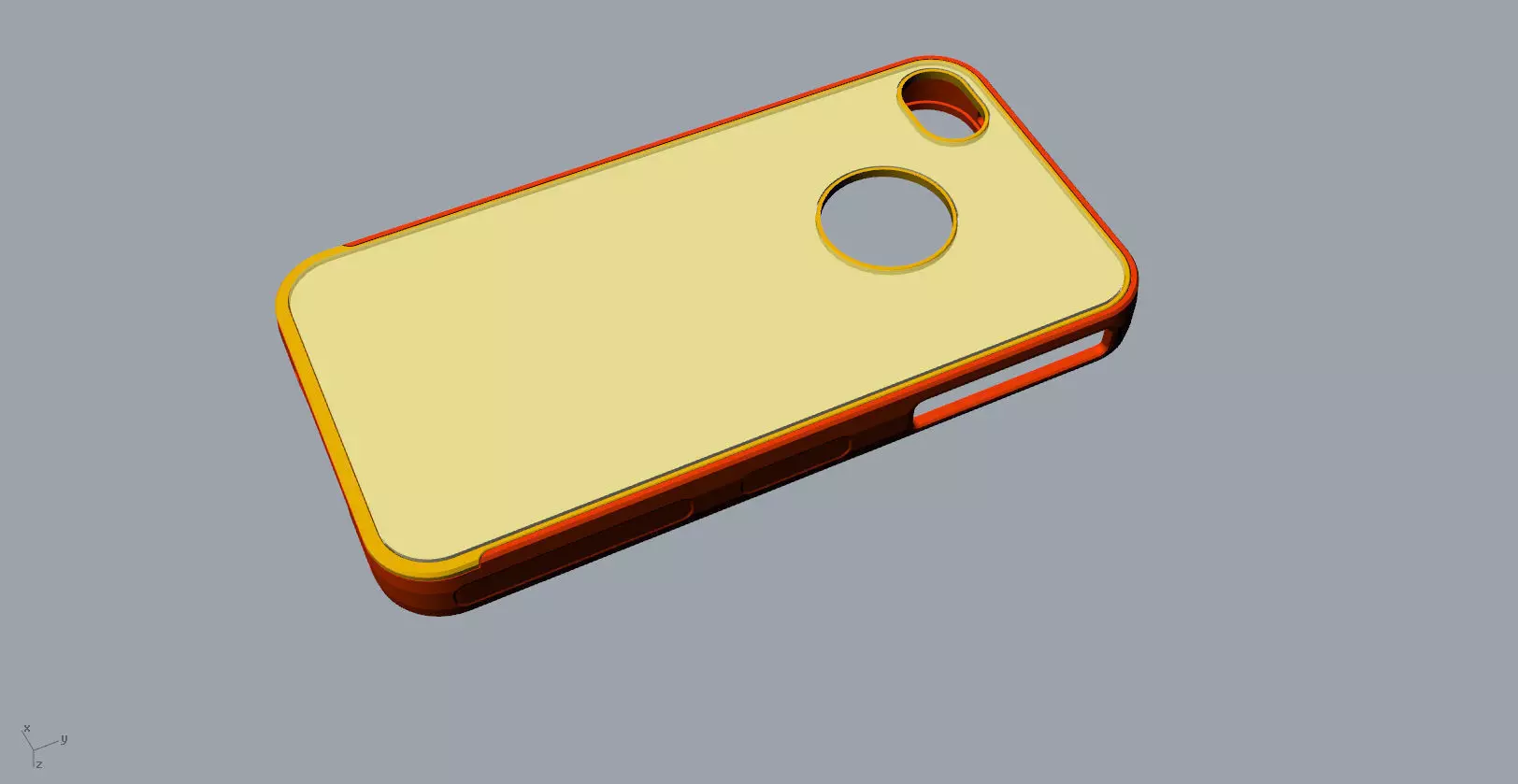 iphone4 or 4s mold red transparent case  3D print model_0