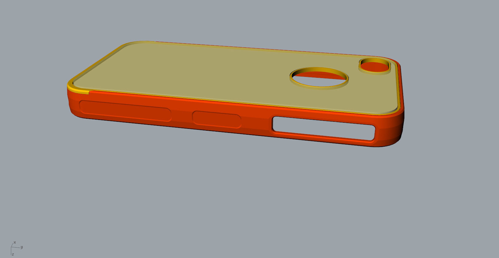 iphone4 or 4s mold red transparent case  3D print model_10